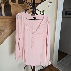 Elegant Blush Blouse with Button Details